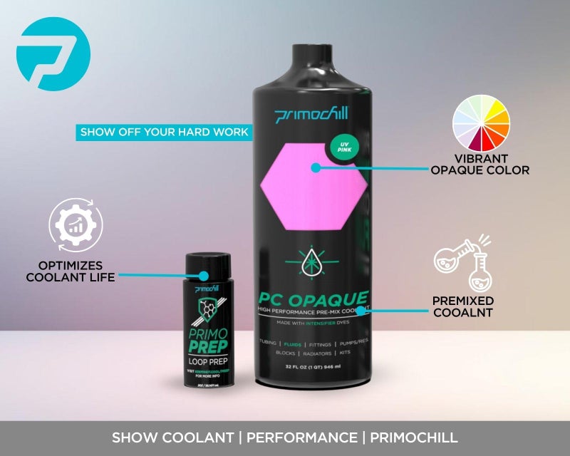PrimoChill Opaque - Computer WaterCooling Show Coolant, Solid/Non-Transparent, Full Protection, Advanced User, PrimoPrep Included, Proudly Made in The USA (32oz/.9L) - Pink SX - Image 2